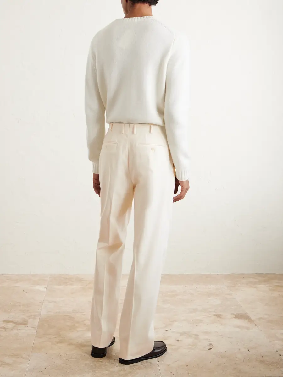 Saman Amel Amo Straight-Leg Pleated Peached Cotton-Blend Twill Suit Trousers - Men | Thumbnail 4