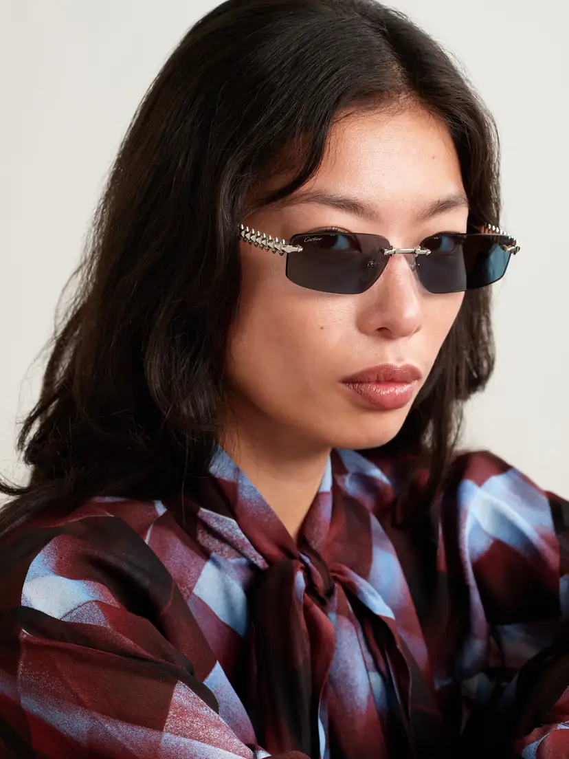 Cartier Eyewear Clash De Cartier Rimless Rectangle-frame Silver-tone Sunglasses | Thumbnail 2 Cartier Eyewear Clash De Cartier Rimless Rectangle-frame Silver-tone Sunglasses | Thumbnail 2