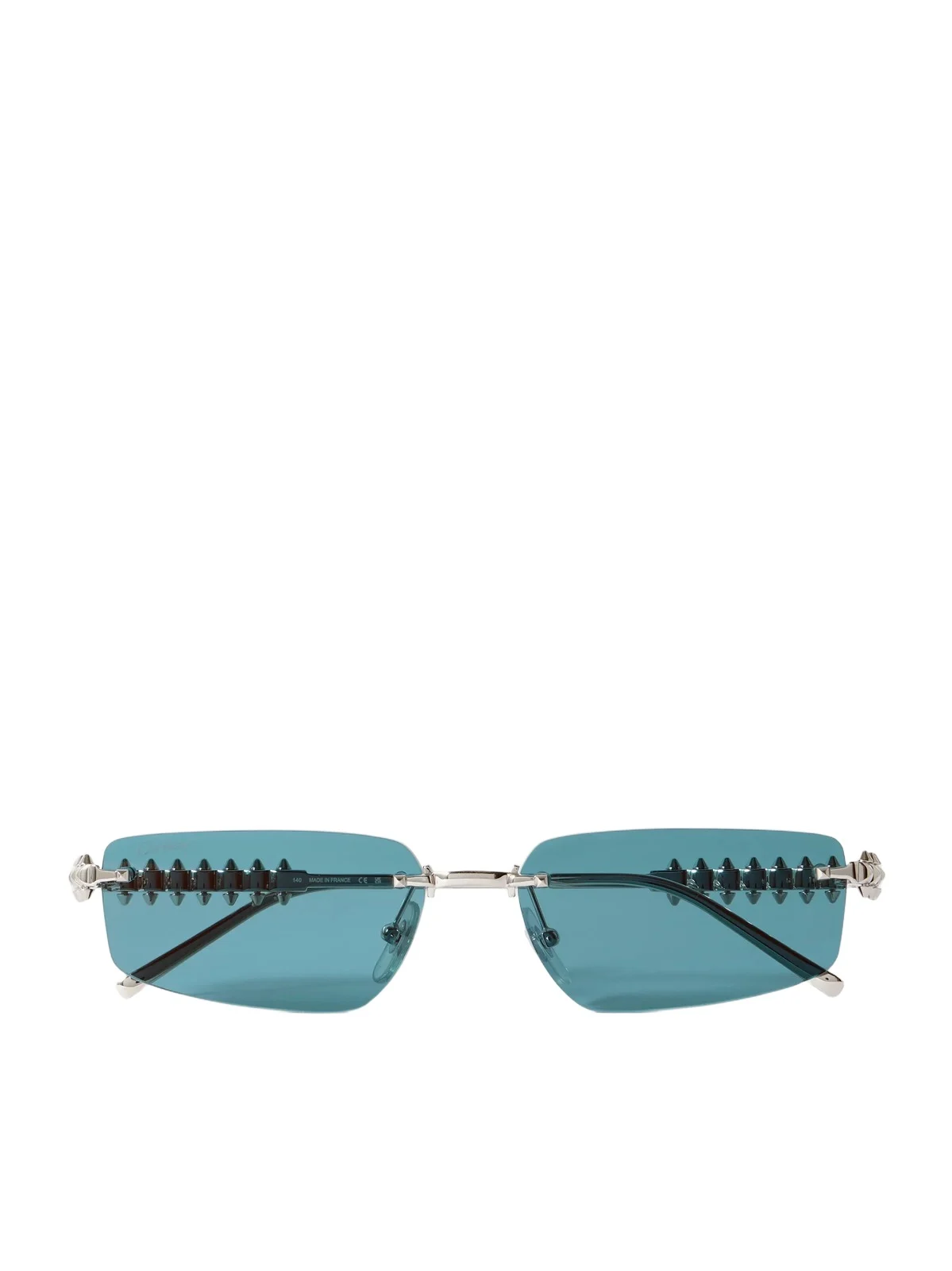 Clash De Cartier Rimless Rectangle-frame Silver-tone Sunglasses Clash De Cartier Rimless Rectangle-frame Silver-tone Sunglasses