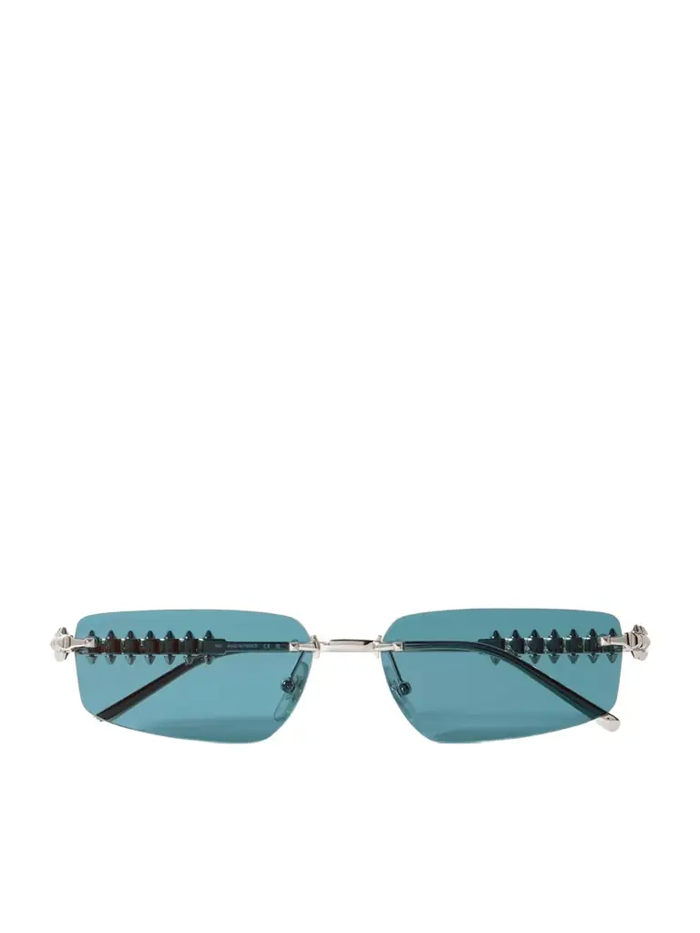 Cartier Eyewear Clash De Cartier Rimless Rectangle-frame Silver-tone Sunglasses