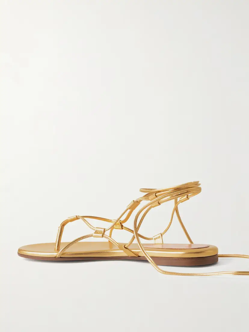 Gianvito Rossi Metallic Leather Sandals | Thumbnail 3 Gianvito Rossi Metallic Leather Sandals | Thumbnail 3