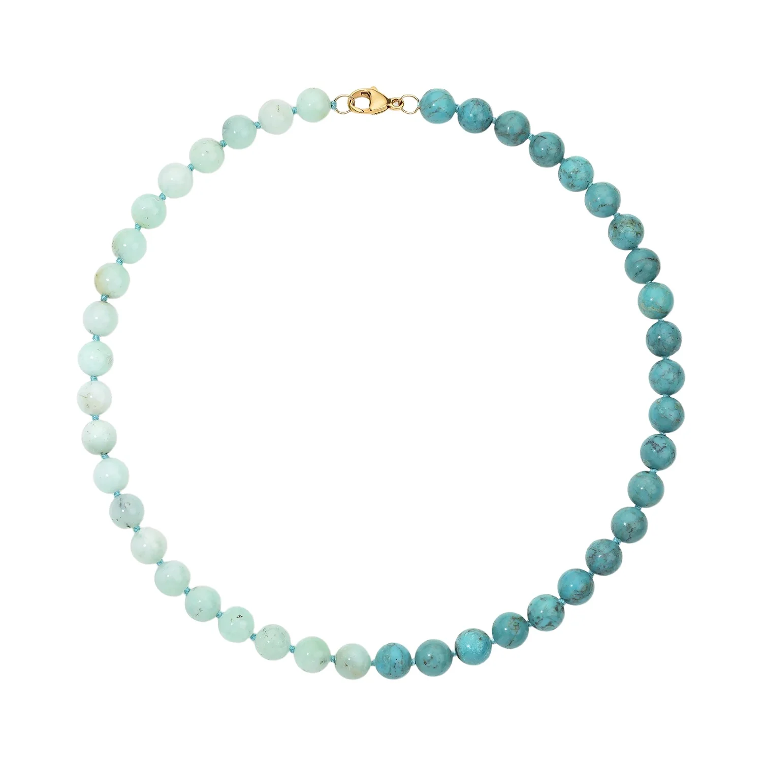 Stephanie Gottlieb Kendall Two Tone Turquoise and Chrysoprase Beaded Necklace