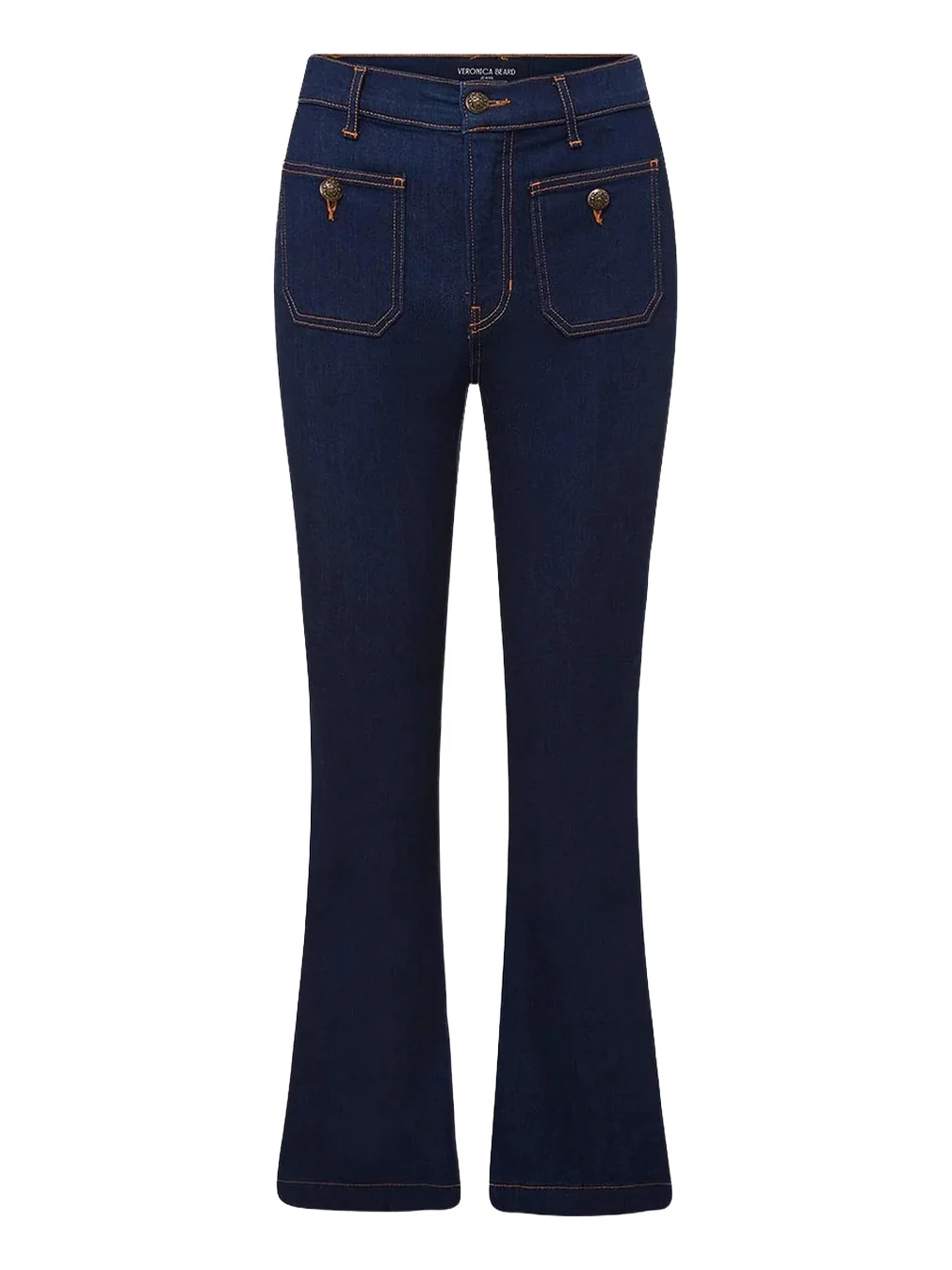 Veronica Beard Women's Carson Flared Patch Pocket Jeans