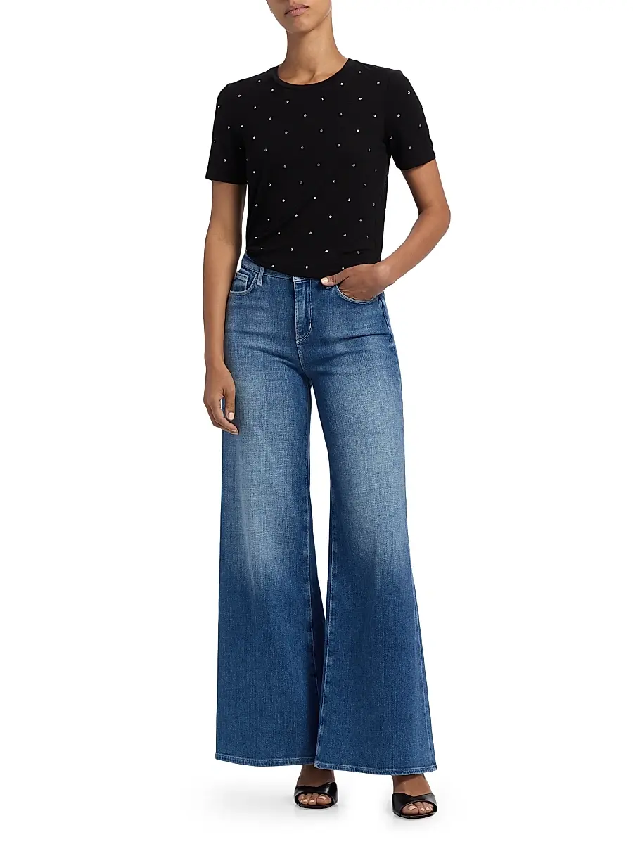 L'Agence Women's Stormy Embellished T-Shirt | Thumbnail 2 L'Agence Women's Stormy Embellished T-Shirt | Thumbnail 2