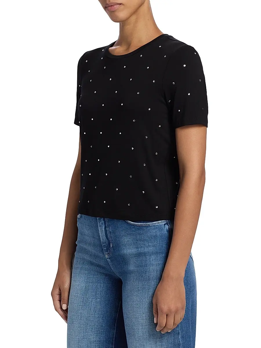 L'Agence Women's Stormy Embellished T-Shirt | Thumbnail 4 L'Agence Women's Stormy Embellished T-Shirt | Thumbnail 4