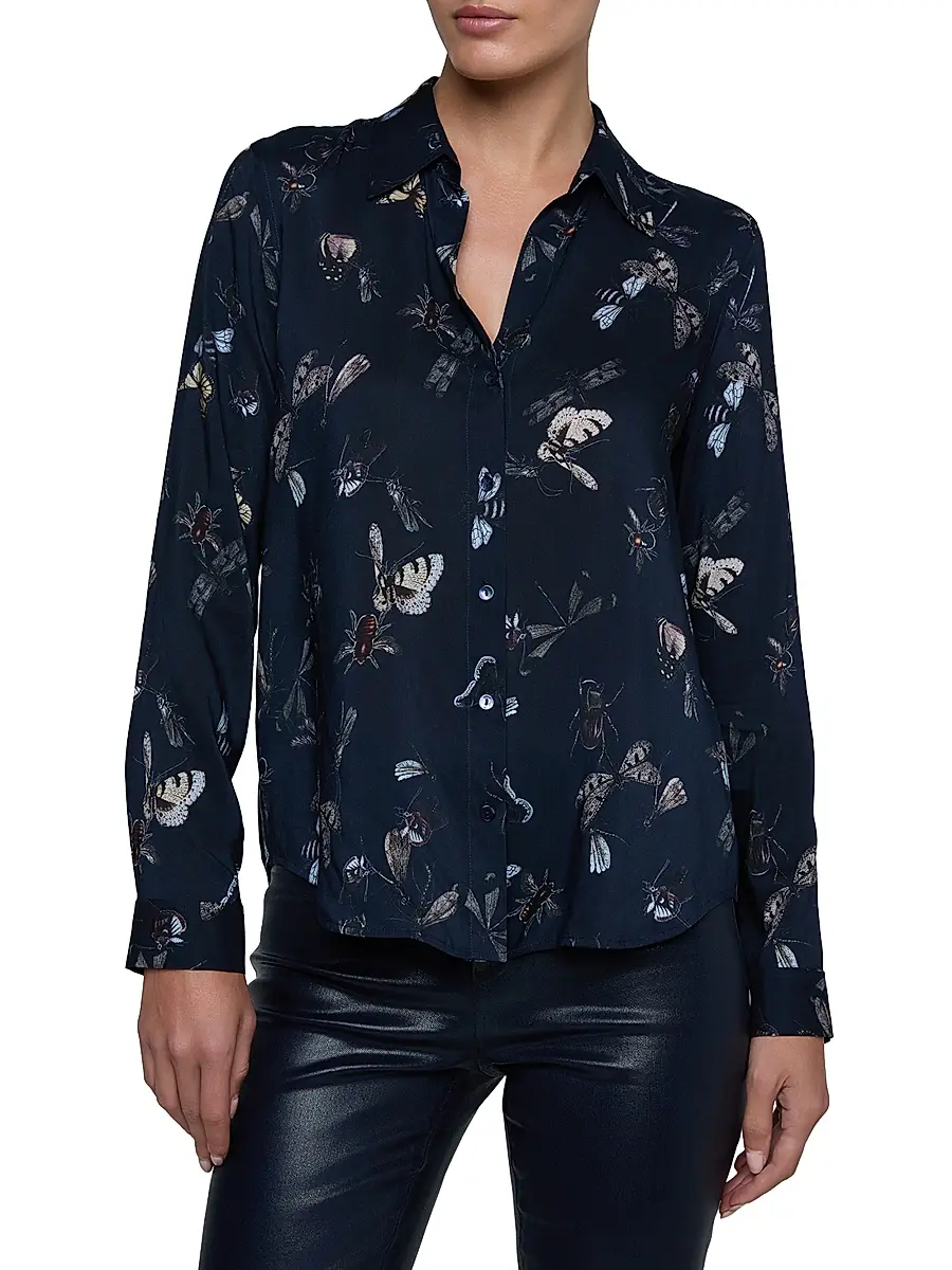 L'Agence Women's Holly Butterfly-Print Blouse | Thumbnail 3 L'Agence Women's Holly Butterfly-Print Blouse | Thumbnail 3
