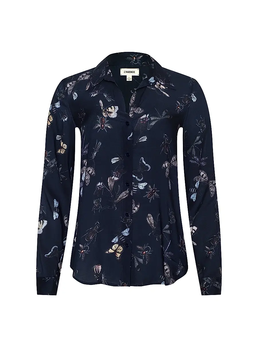 L'Agence Women's Holly Butterfly-Print Blouse