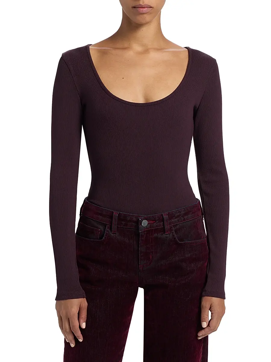L'Agence Women's Elara Rib-Knit Bodysuit | Thumbnail 3 L'Agence Women's Elara Rib-Knit Bodysuit | Thumbnail 3