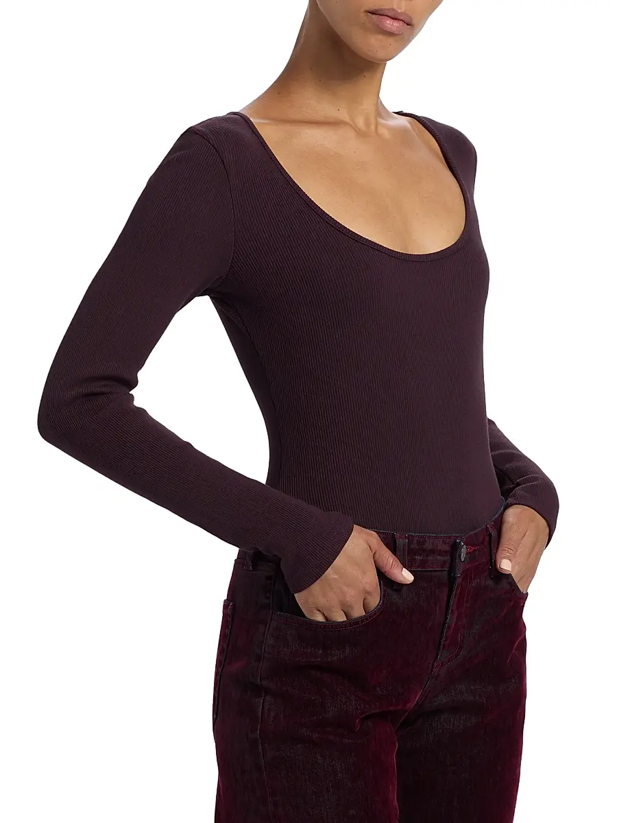 L'Agence Women's Elara Rib-Knit Bodysuit | Thumbnail 4 L'Agence Women's Elara Rib-Knit Bodysuit | Thumbnail 4