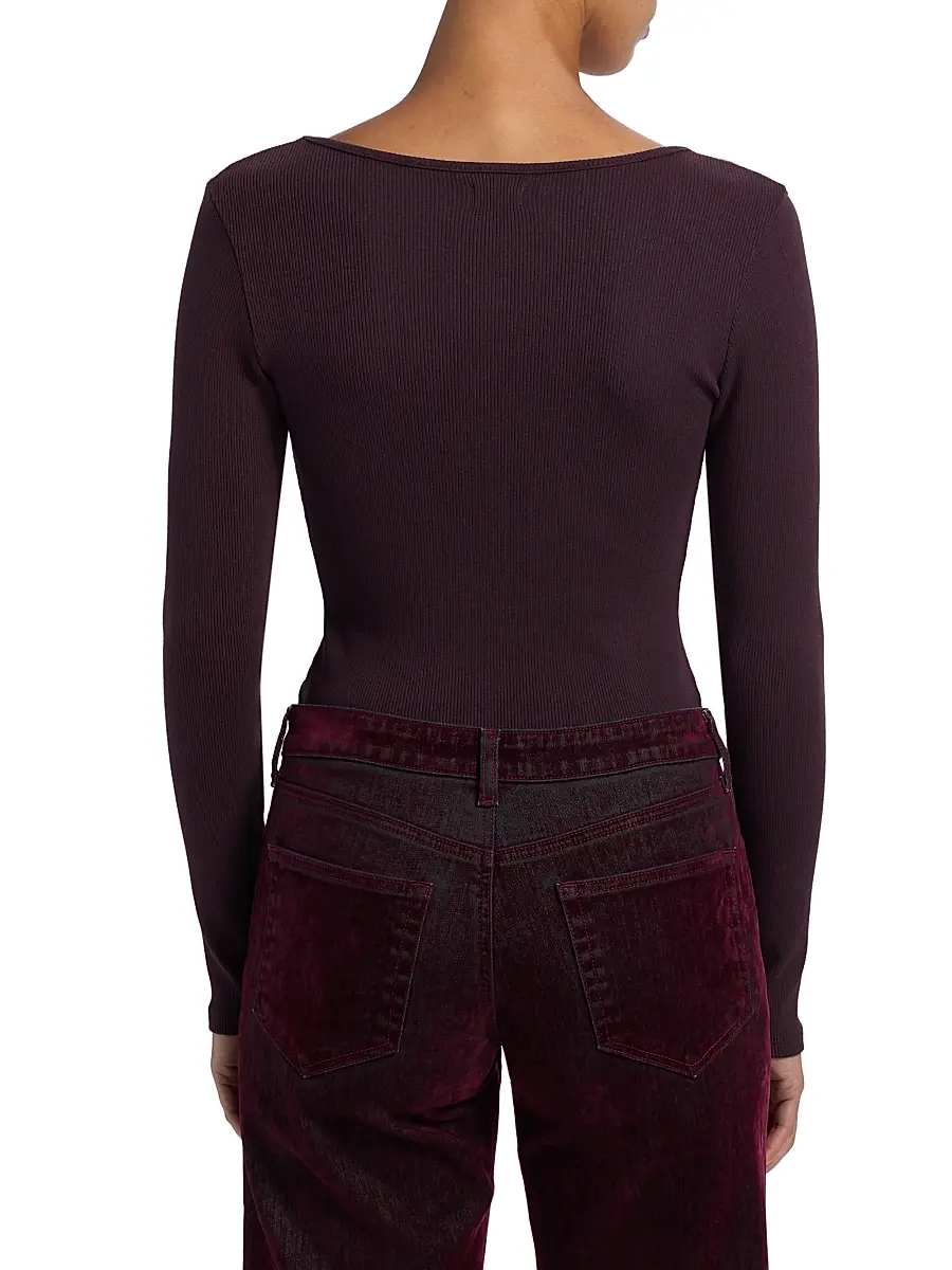 L'Agence Women's Elara Rib-Knit Bodysuit | Thumbnail 5 L'Agence Women's Elara Rib-Knit Bodysuit | Thumbnail 5