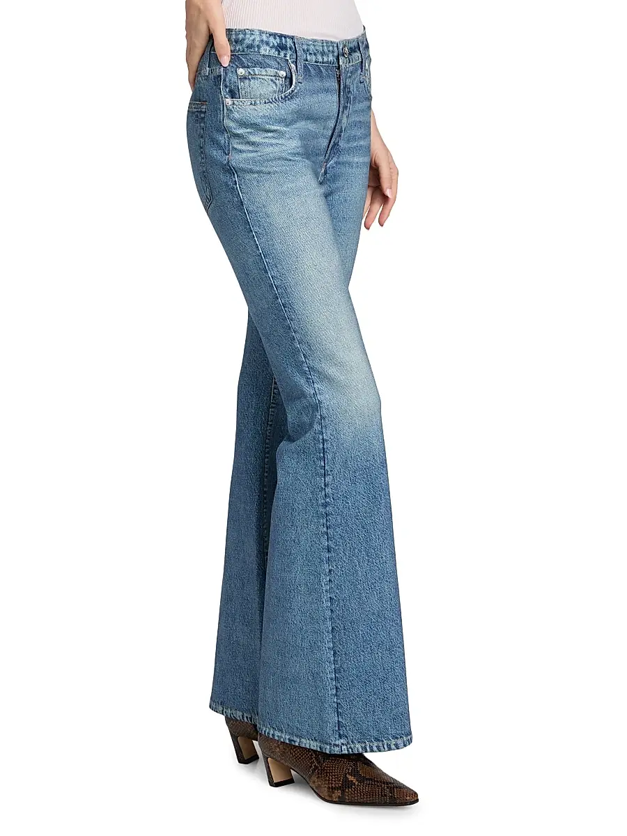 rag & bone Women's rb Miramar Dahlia Ponte Mid-Rise Bootcut Pants | Thumbnail 4 rag & bone Women's rb Miramar Dahlia Ponte Mid-Rise Bootcut Pants | Thumbnail 4