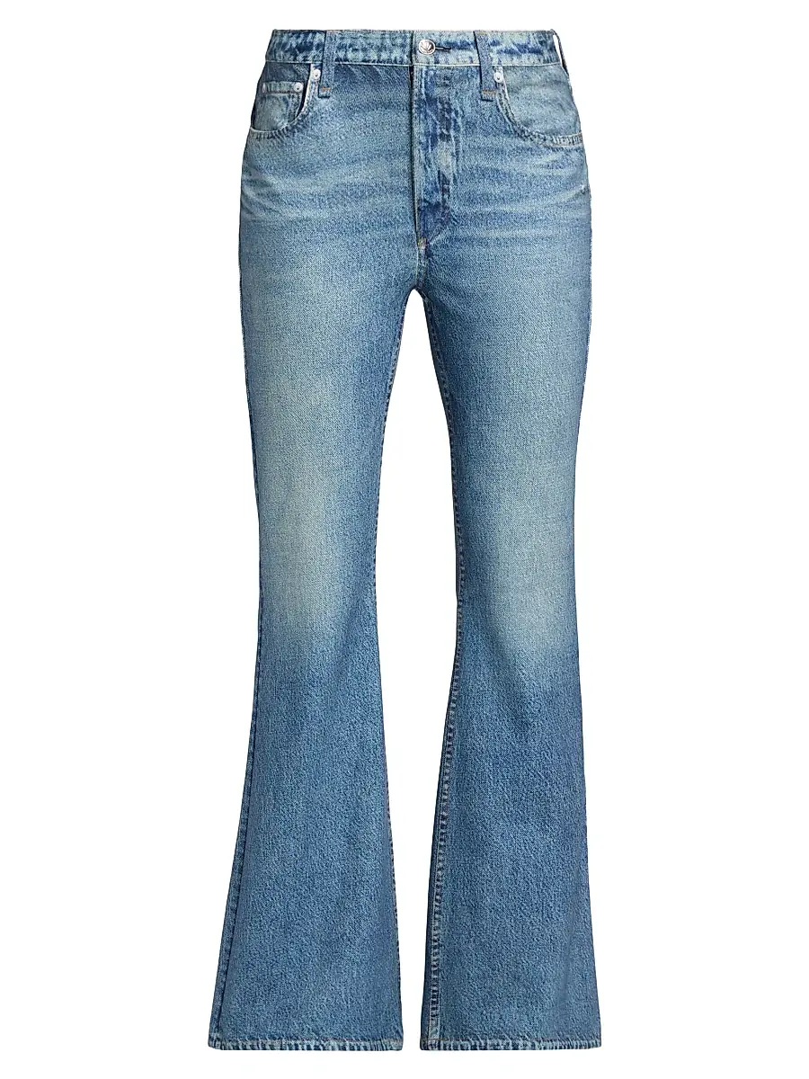 rag & bone Women's rb Miramar Dahlia Ponte Mid-Rise Bootcut Pants