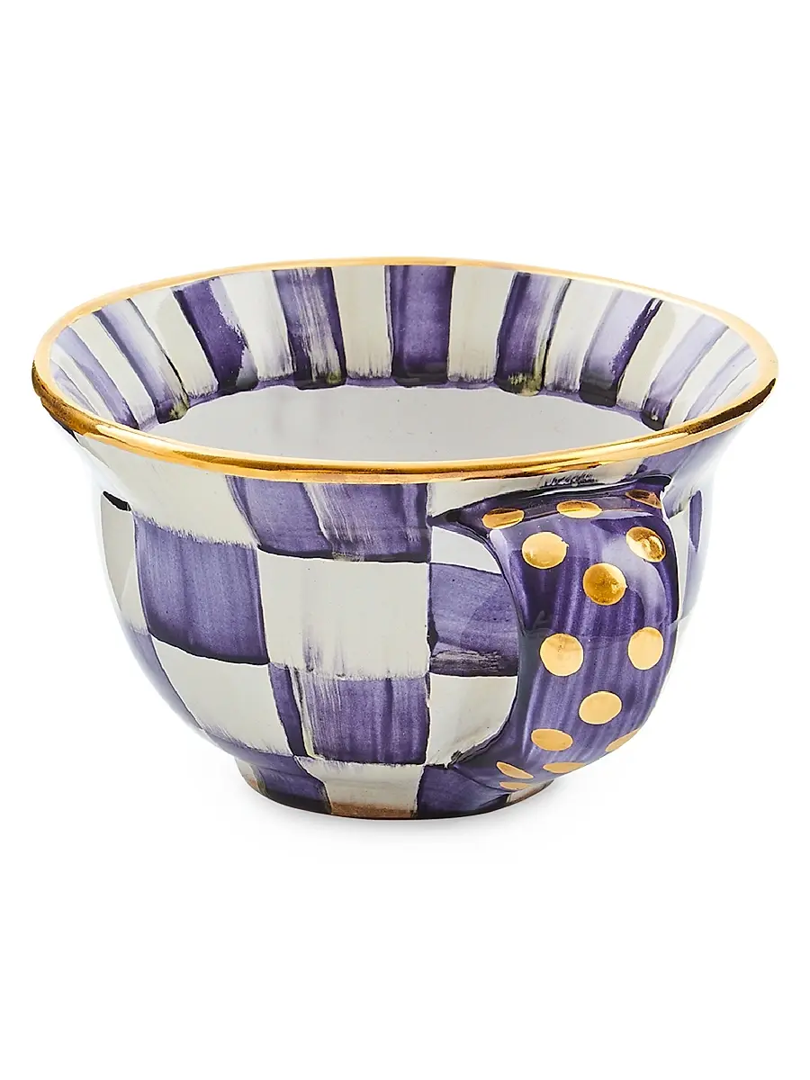MacKenzie-Childs Plum Check Ceramic Teacup | Thumbnail 2