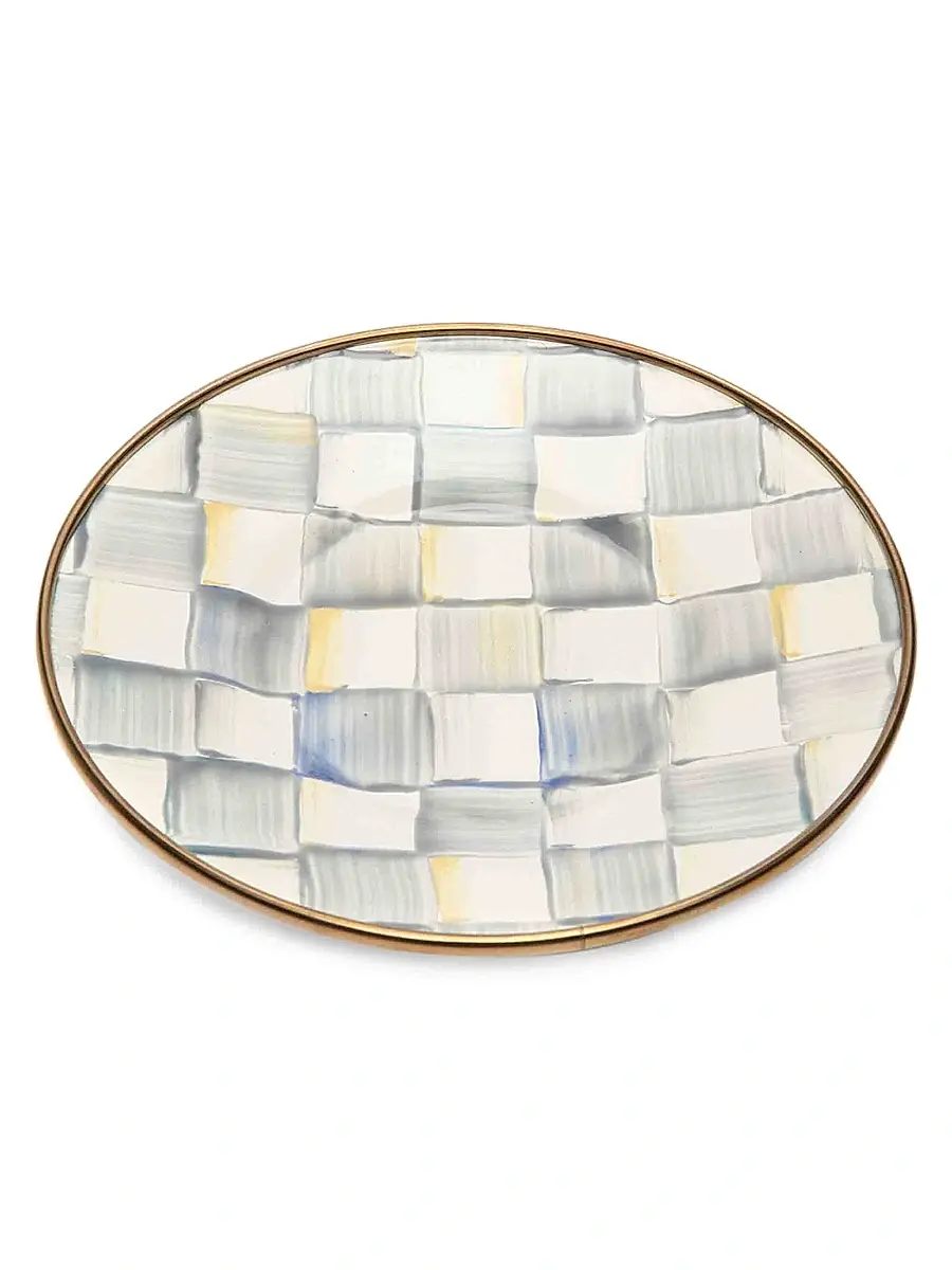 MacKenzie-Childs Sterling Check Enamel Saucer | Thumbnail 2 MacKenzie-Childs Sterling Check Enamel Saucer | Thumbnail 2