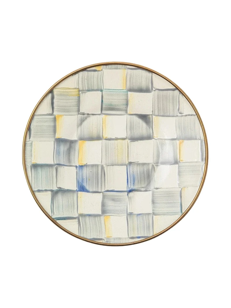 MacKenzie-Childs Sterling Check Enamel Saucer