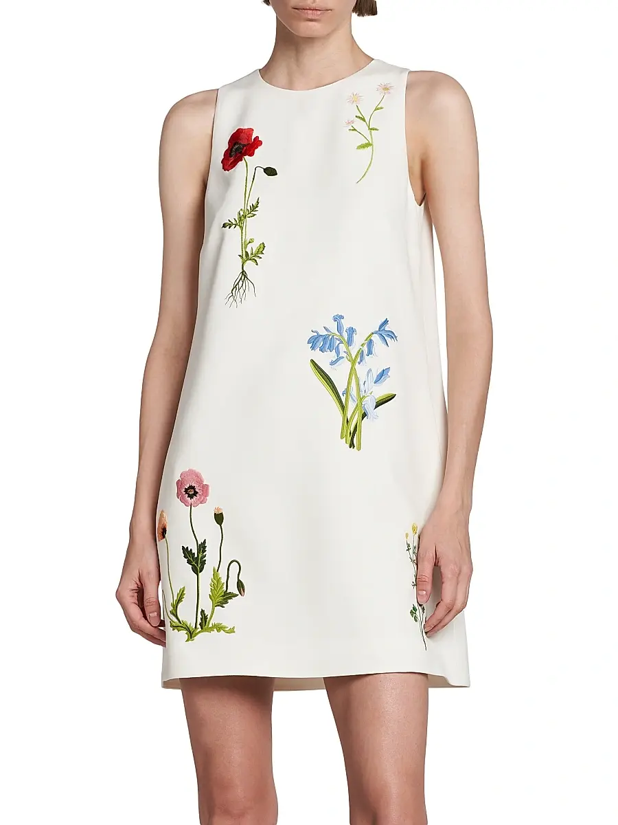 Stella McCartney Women's Floral-Embroidered Shift Dress | Thumbnail 3