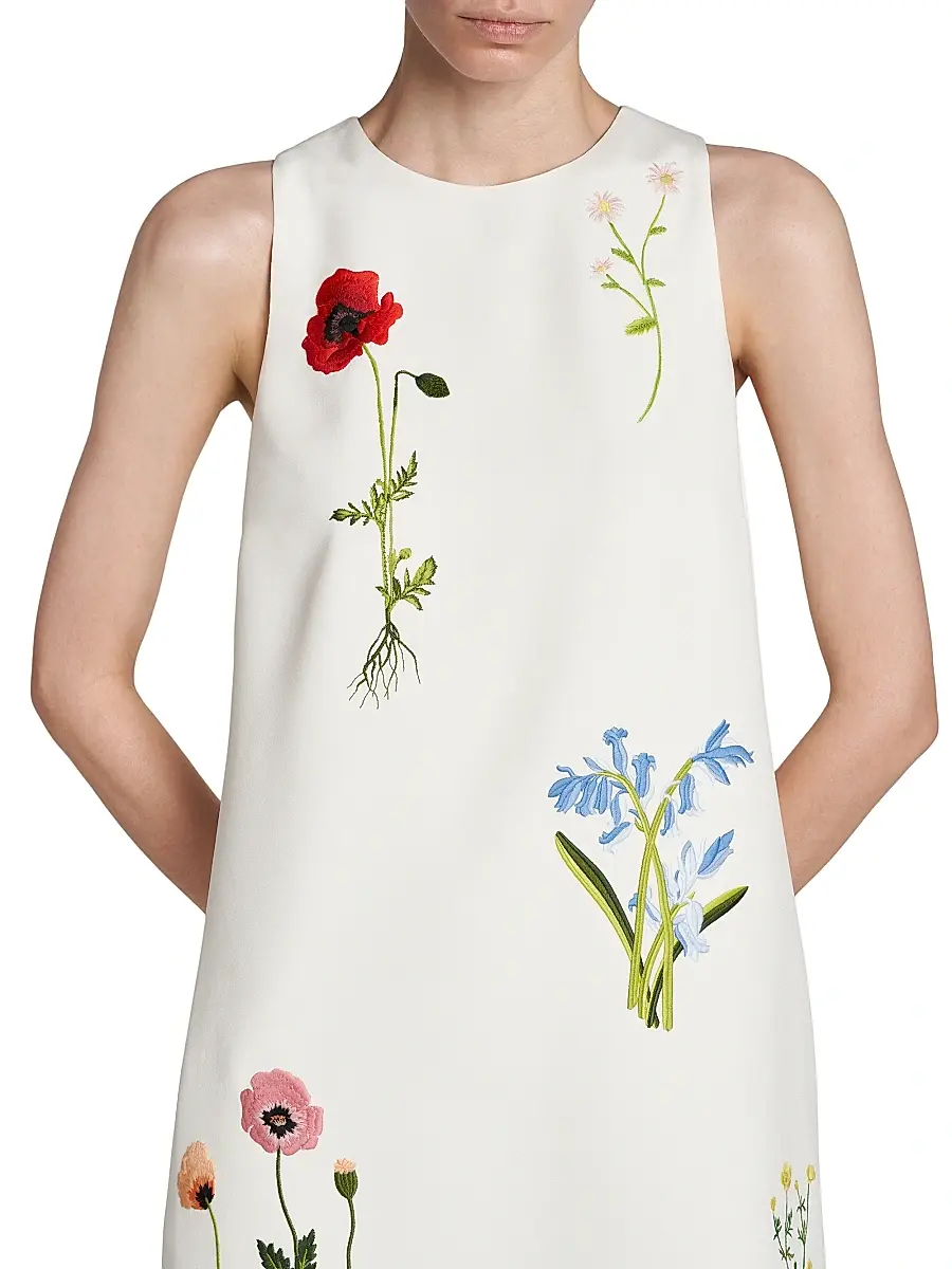Stella McCartney Women's Floral-Embroidered Shift Dress | Thumbnail 6