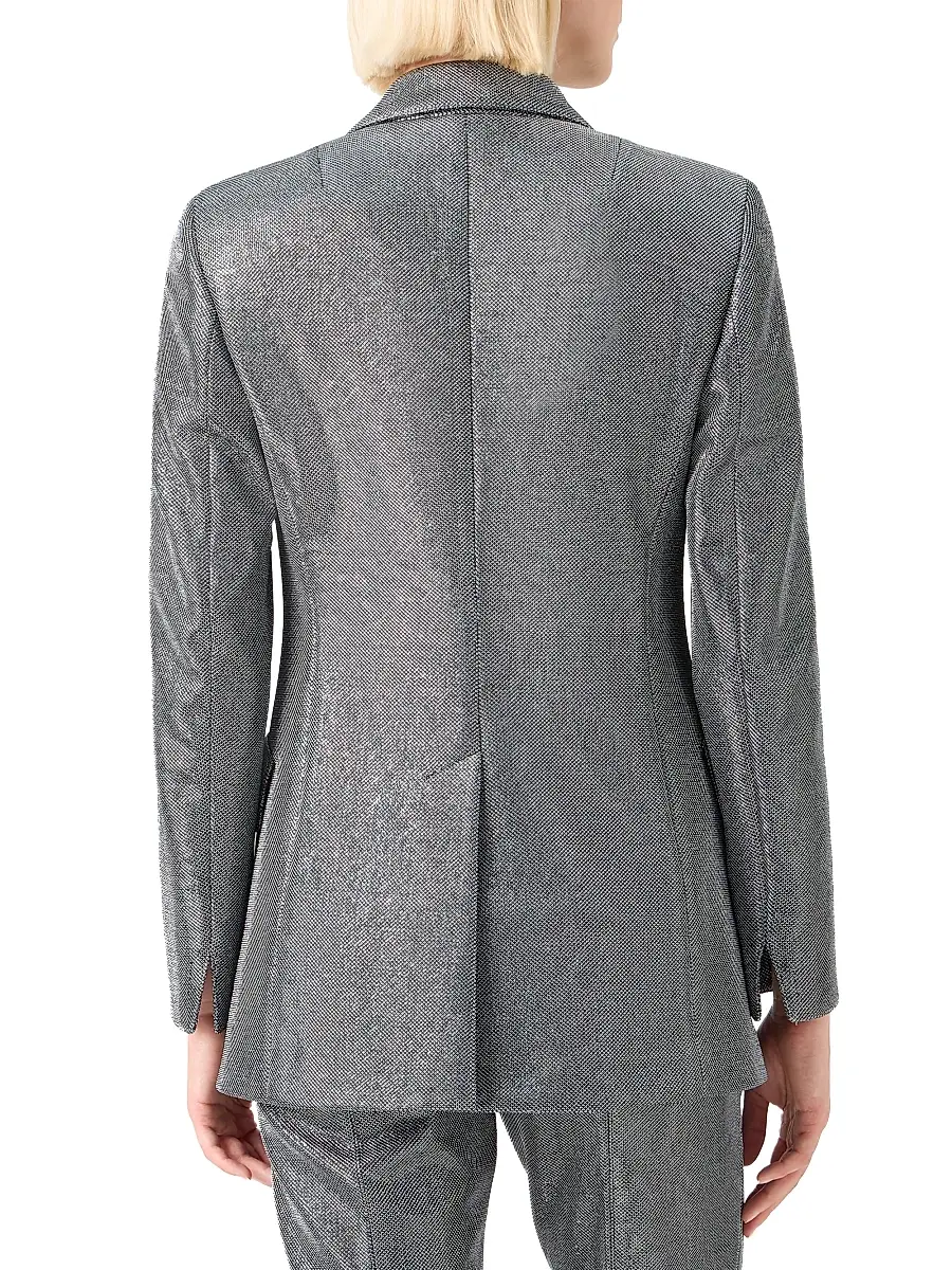 Akris punto Women's Metallic Techno Birdseye Boyfriend Blazer | Thumbnail 5 Akris punto Women's Metallic Techno Birdseye Boyfriend Blazer | Thumbnail 5