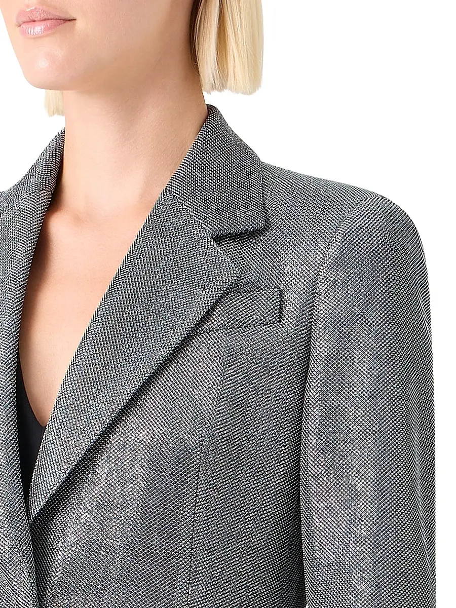 Akris punto Women's Metallic Techno Birdseye Boyfriend Blazer | Thumbnail 6 Akris punto Women's Metallic Techno Birdseye Boyfriend Blazer | Thumbnail 6