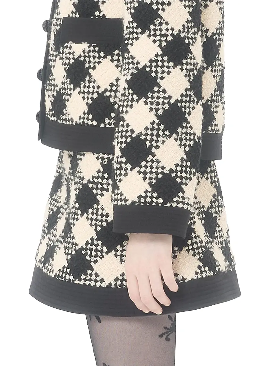 Valentino Women's Damier Tweed Skirt | Thumbnail 3