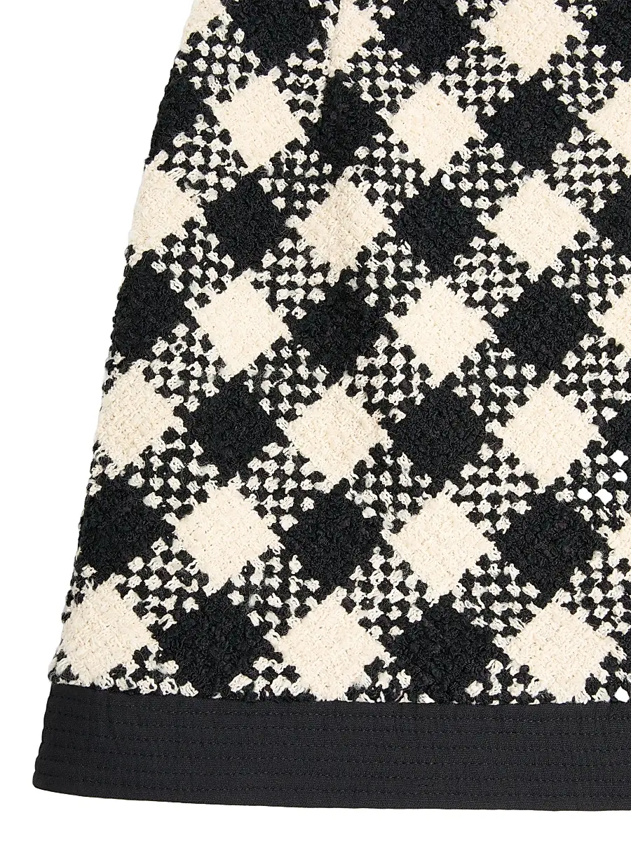 Valentino Women's Damier Tweed Skirt | Thumbnail 5