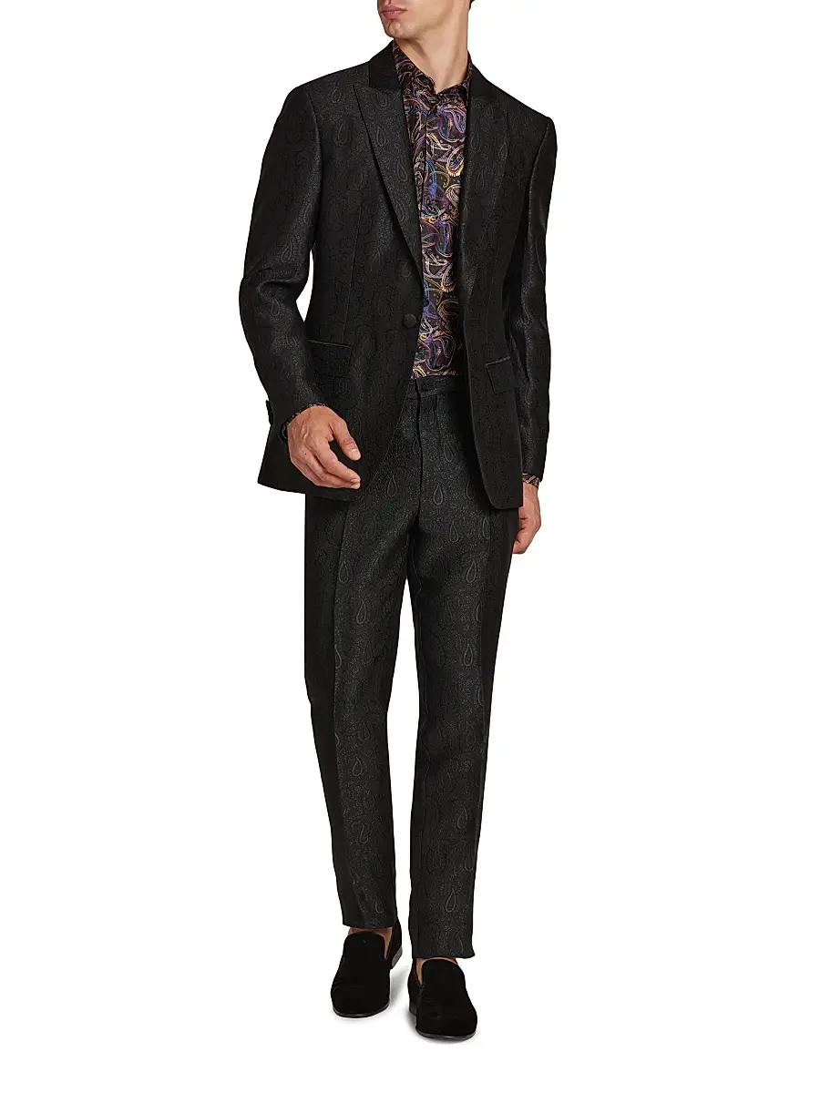 Etro Men's Roma All-Over Paisley Evening Trousers | Thumbnail 2 Etro Men's Roma All-Over Paisley Evening Trousers | Thumbnail 2
