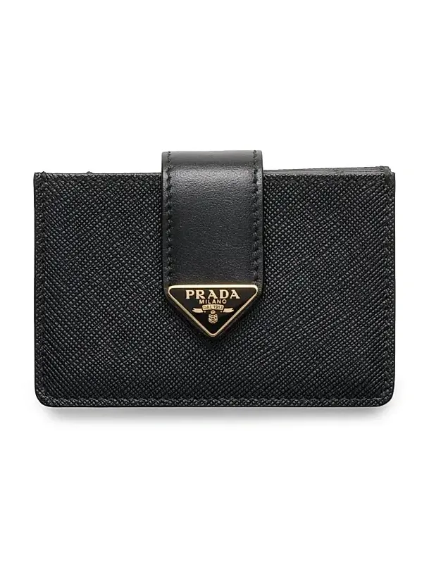 Women's Saffiano and Smooth Leather Card Holder Women's Saffiano and Smooth Leather Card Holder