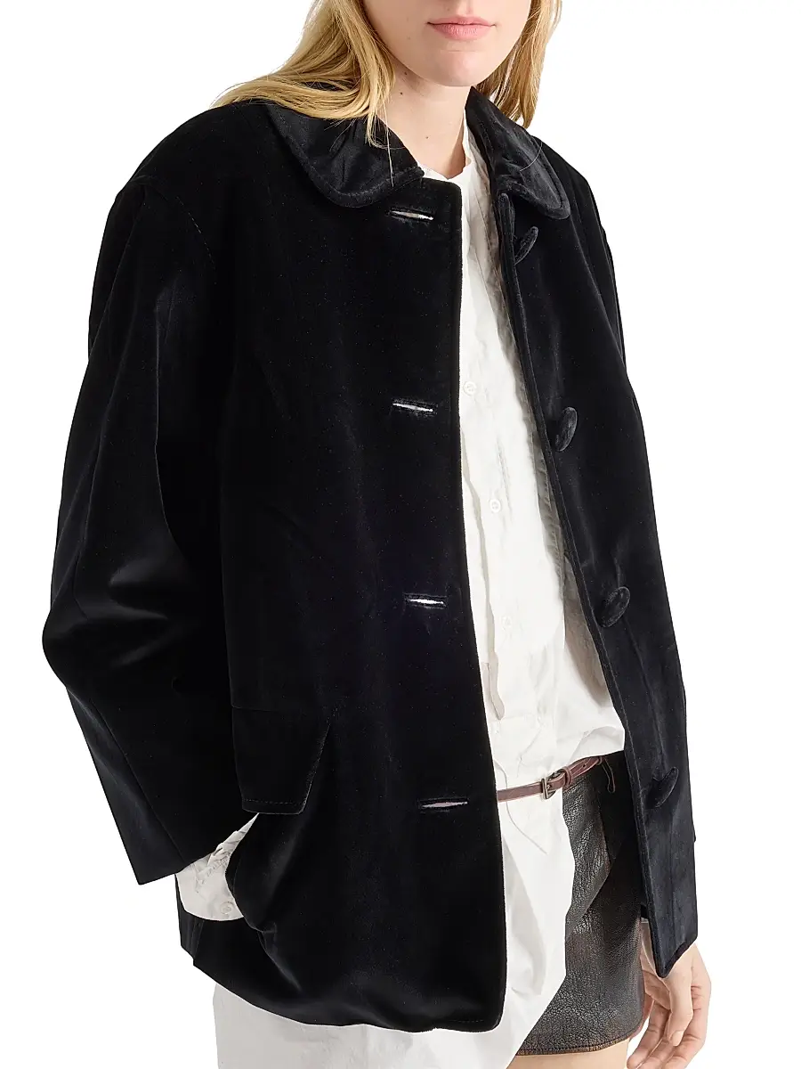 Prada Women's Single-Breasted Caban Jacket - Black | Thumbnail 4