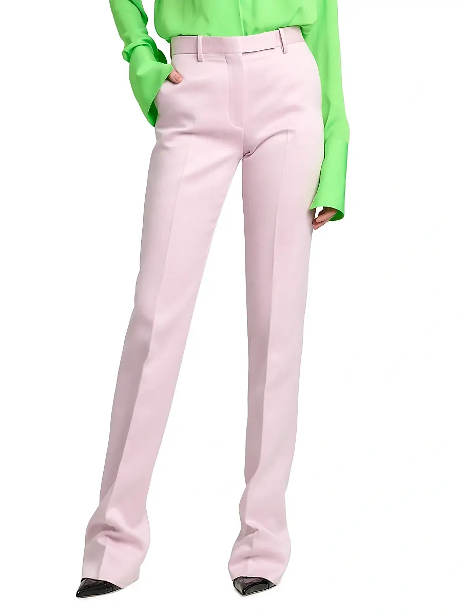 Tom Ford Women's Tailored Cotton-Silk Straight-Leg Pants | Thumbnail 3 Tom Ford Women's Tailored Cotton-Silk Straight-Leg Pants | Thumbnail 3