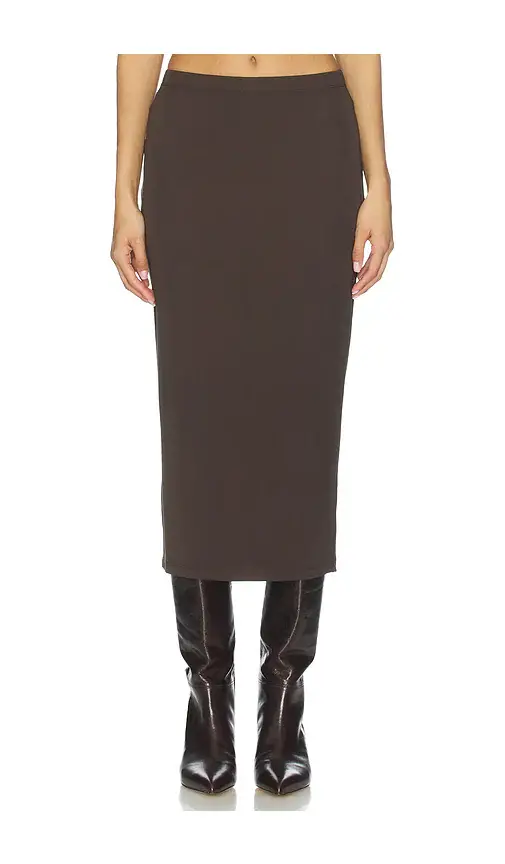 GOOD AMERICAN Matte Jersey Midi Pencil Skirt