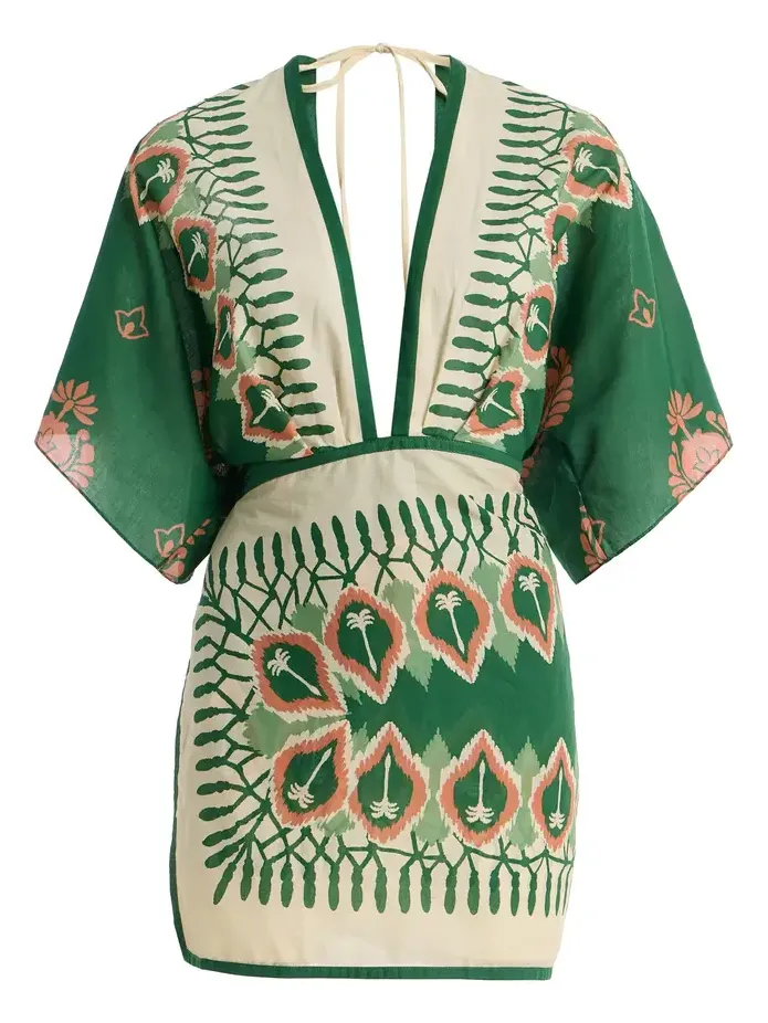 Johanna Ortiz Inundada de Color Printed Cotton Mini Dress