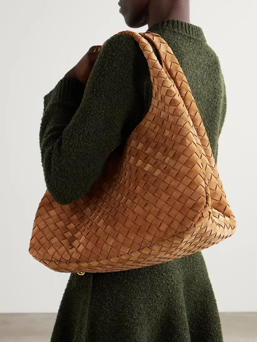 Bottega Veneta Campana Large Intrecciato Suede Shoulder Bag | Thumbnail 2