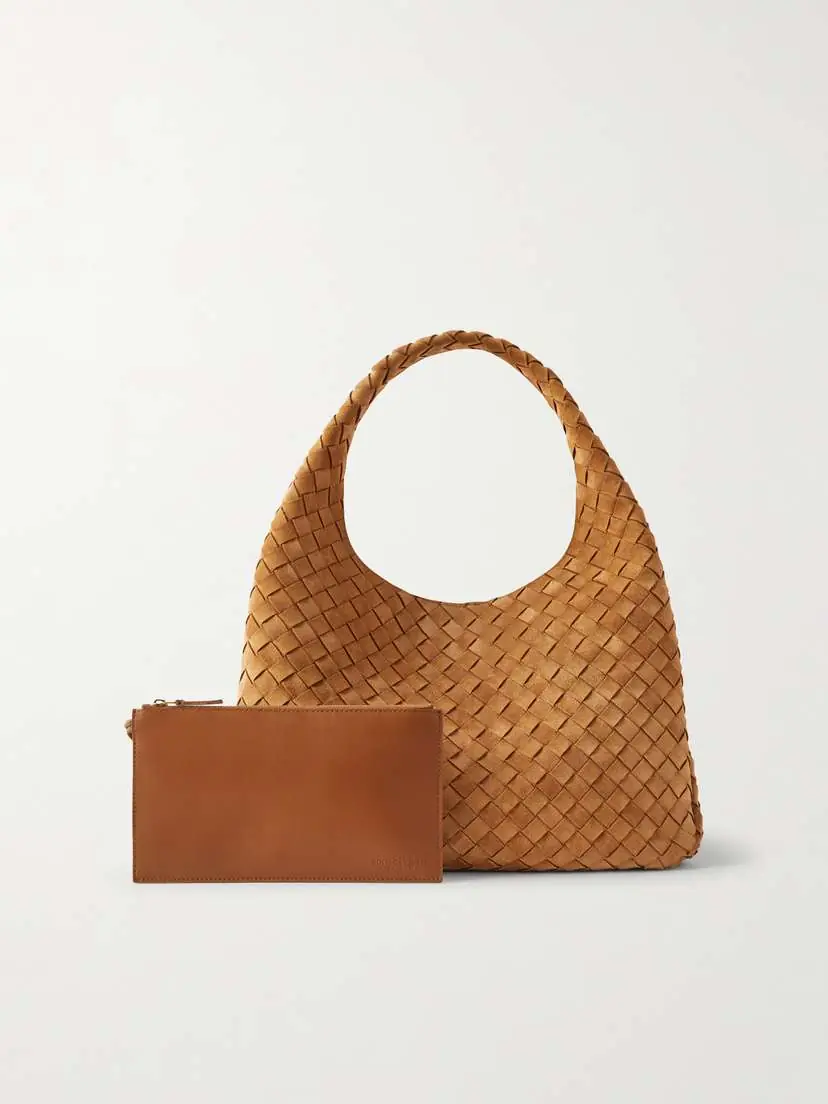 Bottega Veneta Campana Large Intrecciato Suede Shoulder Bag | Thumbnail 6