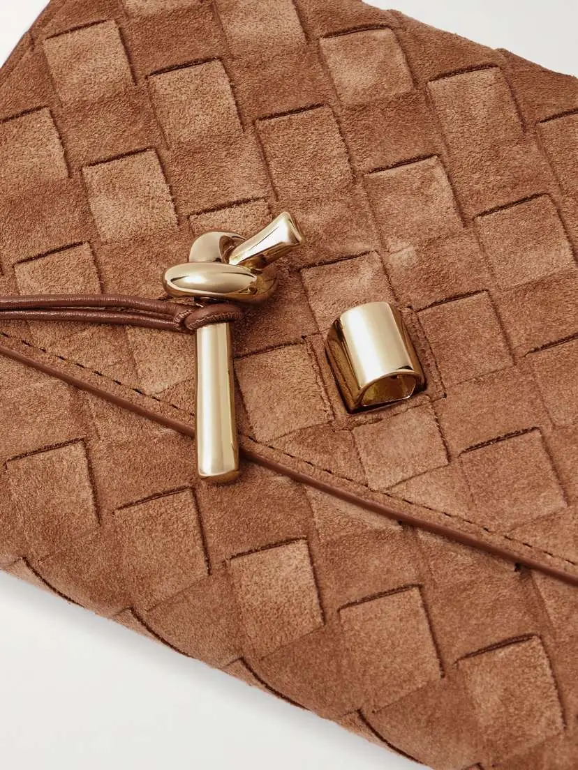 Bottega Veneta Andiamo Small Intrecciato Suede Shoulder Bag | Thumbnail 4 Bottega Veneta Andiamo Small Intrecciato Suede Shoulder Bag | Thumbnail 4