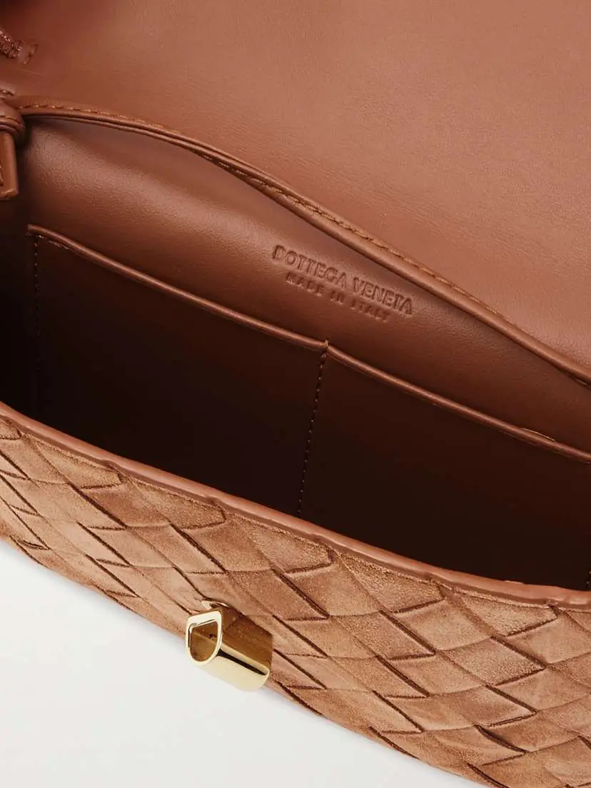 Bottega Veneta Andiamo Small Intrecciato Suede Shoulder Bag | Thumbnail 5 Bottega Veneta Andiamo Small Intrecciato Suede Shoulder Bag | Thumbnail 5
