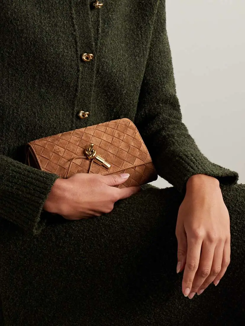 Bottega Veneta Andiamo Small Intrecciato Suede Shoulder Bag | Thumbnail 6 Bottega Veneta Andiamo Small Intrecciato Suede Shoulder Bag | Thumbnail 6