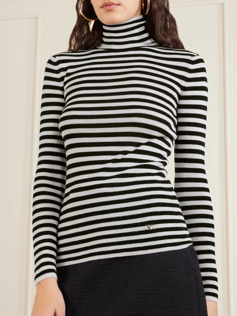Valentino Garavani Striped Wool Turtleneck Sweater | Thumbnail 3
