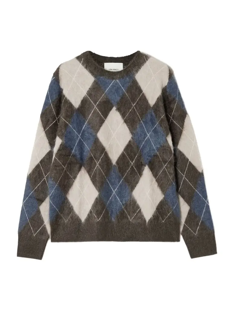 Lisa Yang Margy Argyle Brushed-cashmere Sweater | Image 1 Lisa Yang Margy Argyle Brushed-cashmere Sweater | Image 1