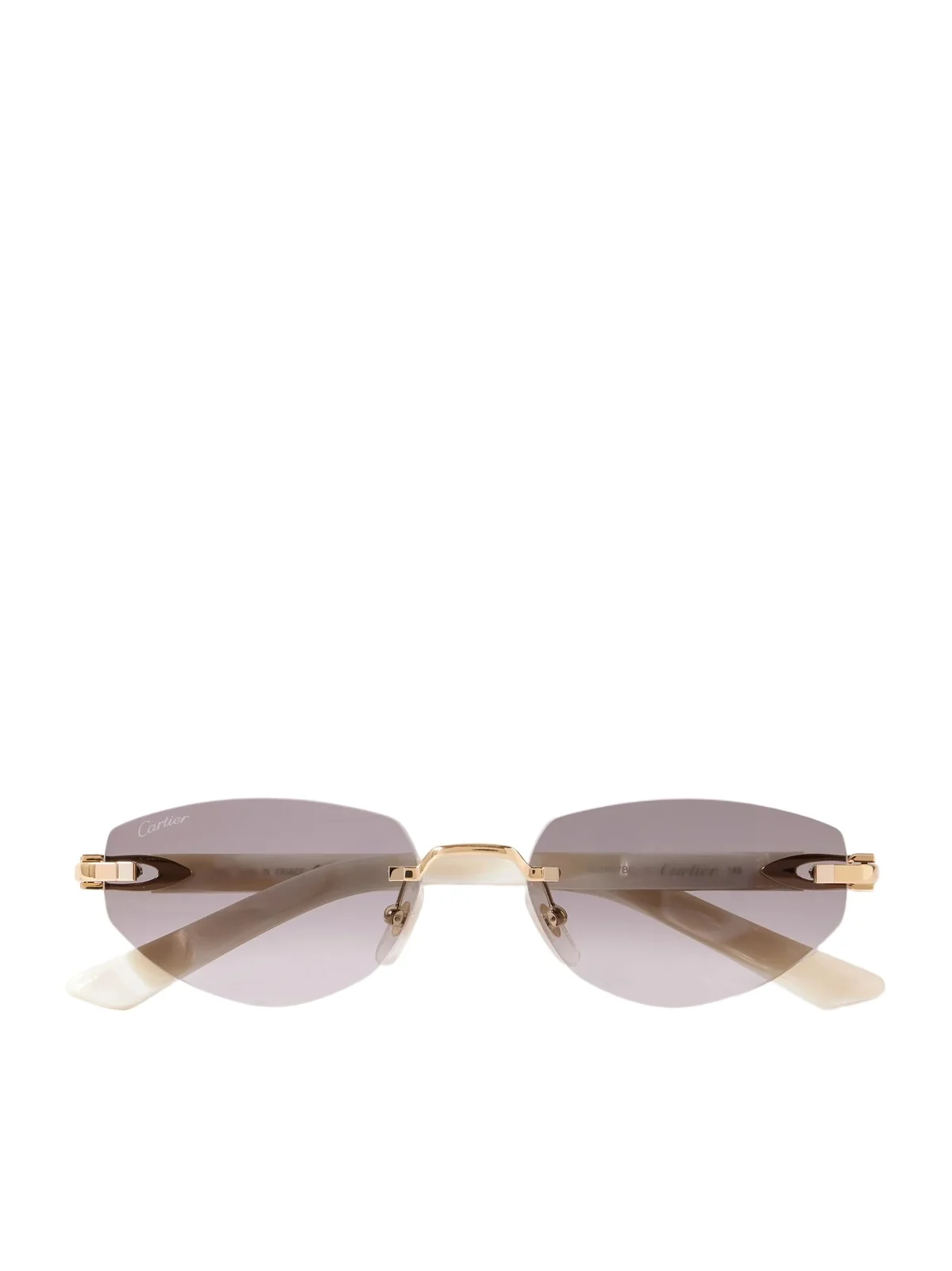 Signature C Décor Rimless Cat-eye Gold-tone And Acetate Sunglasses Signature C Décor Rimless Cat-eye Gold-tone And Acetate Sunglasses