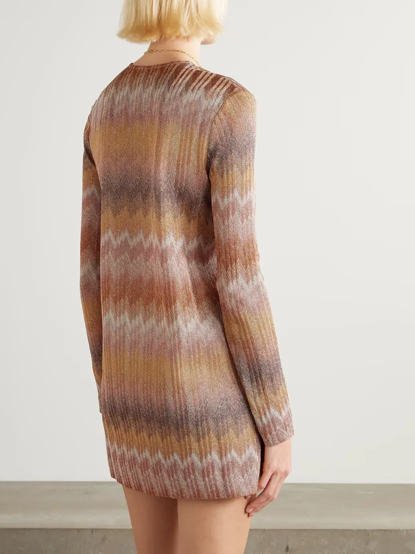 Missoni Metallic Striped Crochet-knit Mini Dress | Thumbnail 3 Missoni Metallic Striped Crochet-knit Mini Dress | Thumbnail 3