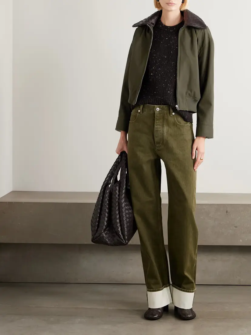Bottega Veneta Intrecciato Leather-trimmed Cotton-twill Jacket | Thumbnail 2