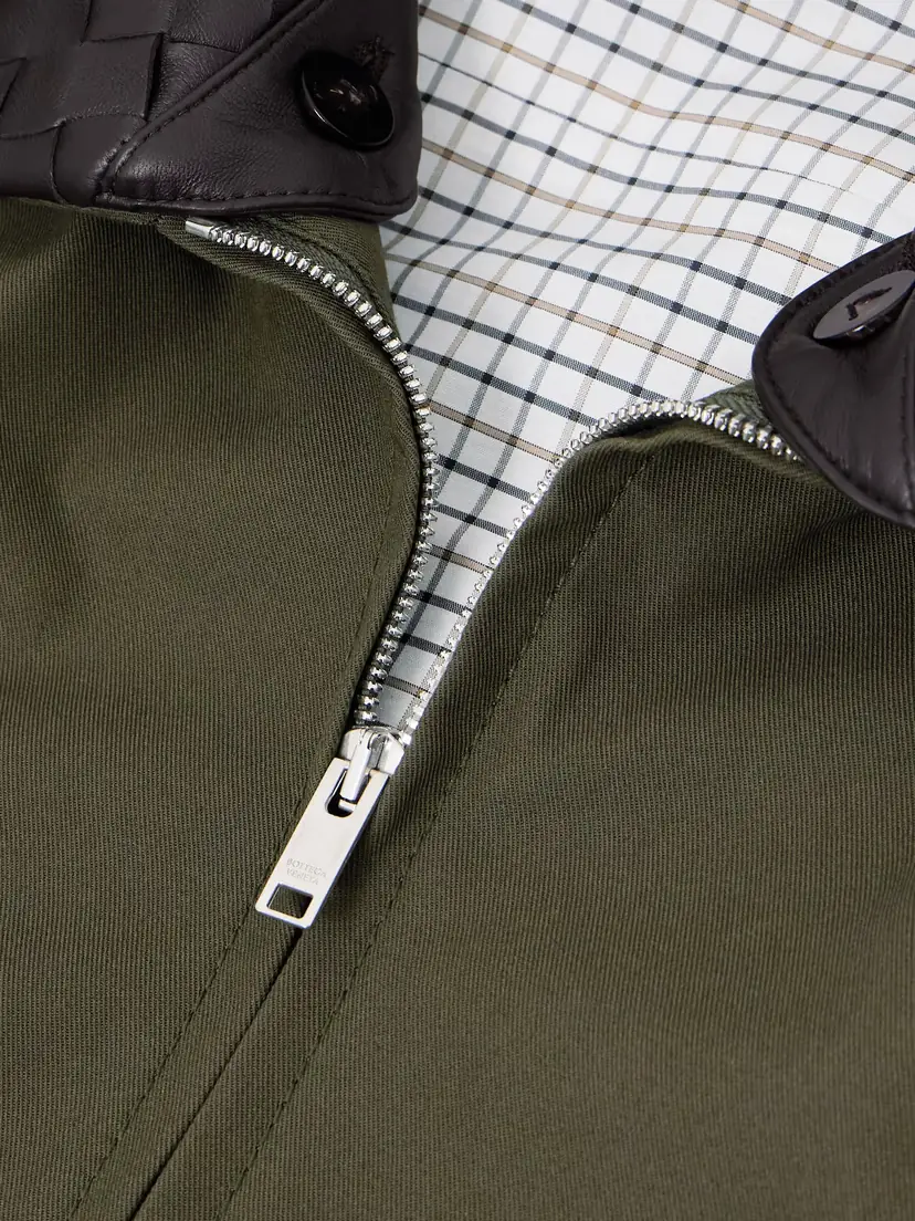 Bottega Veneta Intrecciato Leather-trimmed Cotton-twill Jacket | Thumbnail 5