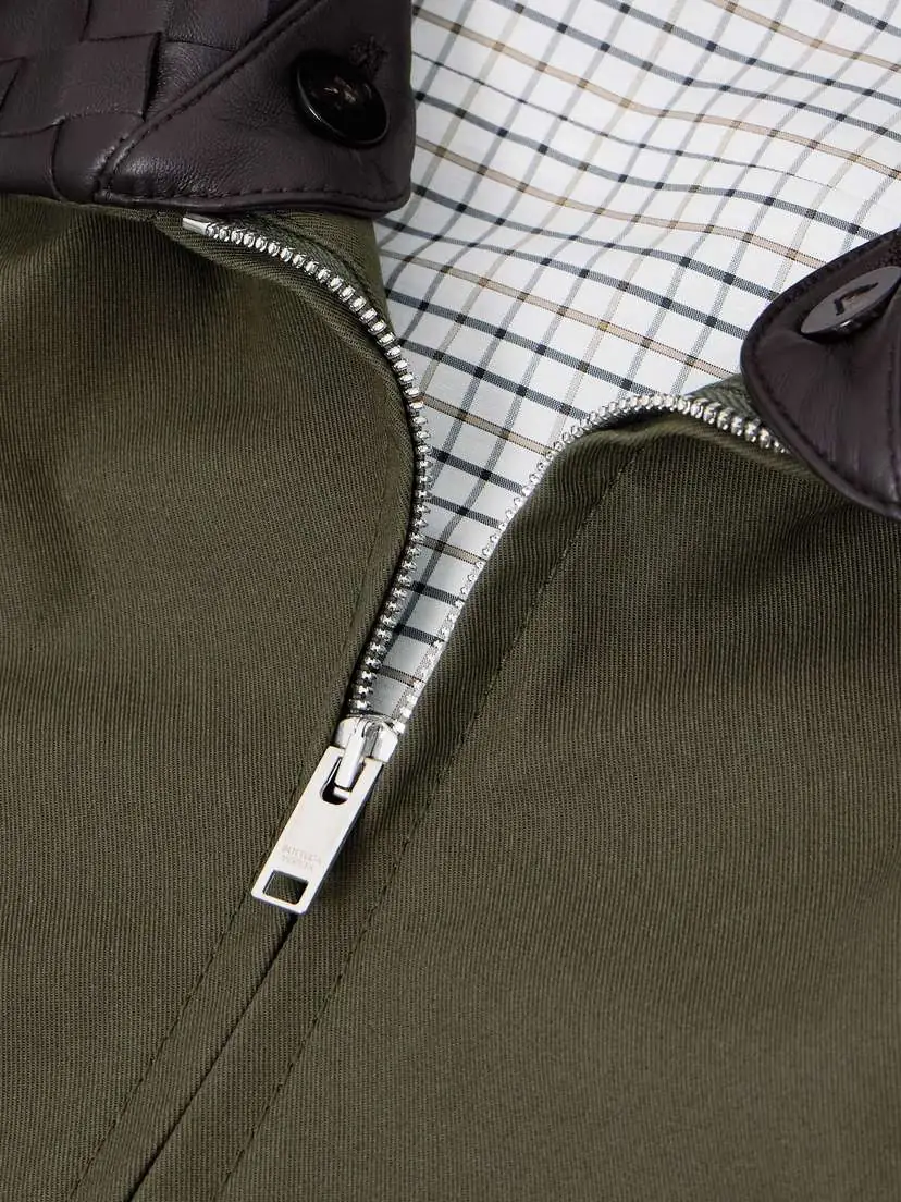 Bottega Veneta Intrecciato Leather-trimmed Cotton-twill Jacket | Thumbnail 6