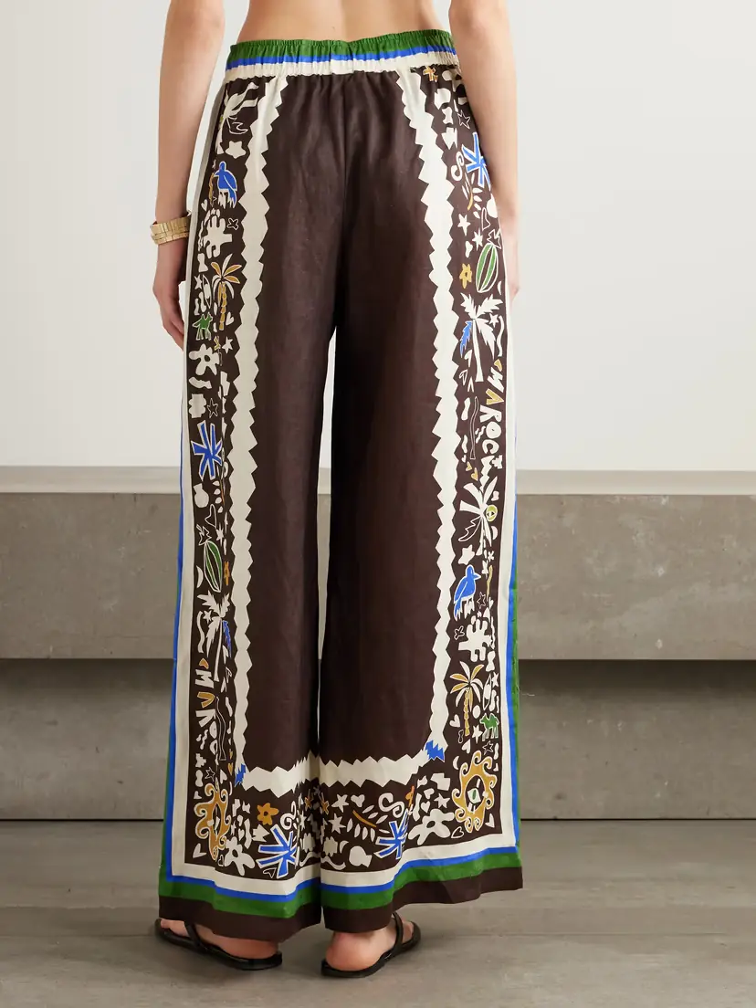 ALÉMAIS Printed Linen Wide-leg Pants | Thumbnail 4 ALÉMAIS Printed Linen Wide-leg Pants | Thumbnail 4