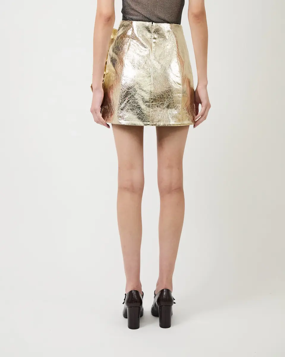 Aknvas The Aksel skirt in gold | Thumbnail 4