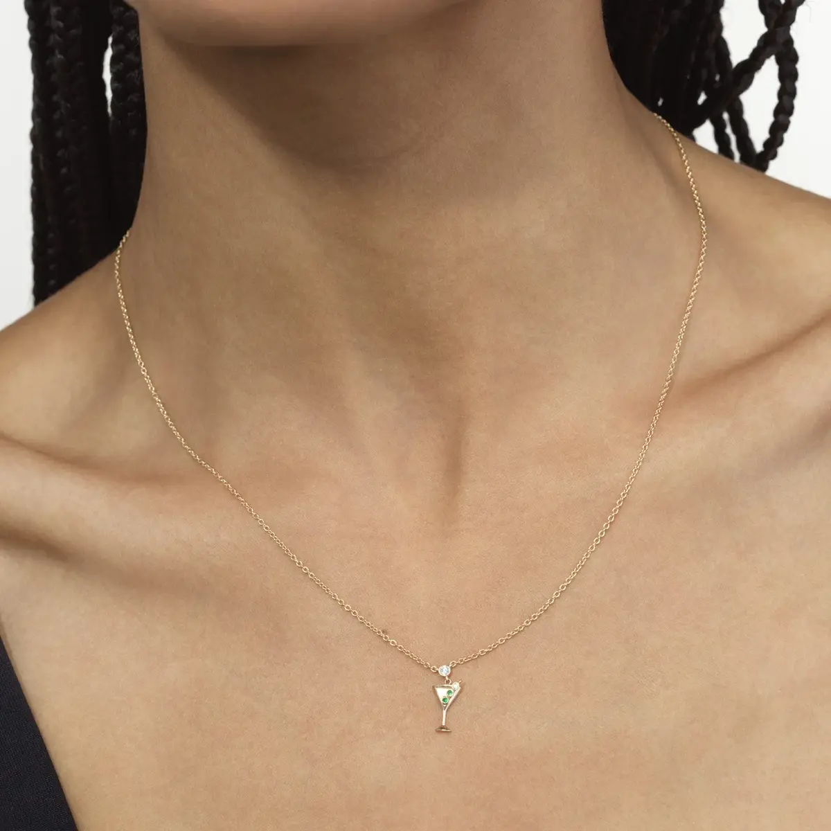 Stephanie Gottlieb Cocktail Martini Glass Chain Necklace | Thumbnail 3
