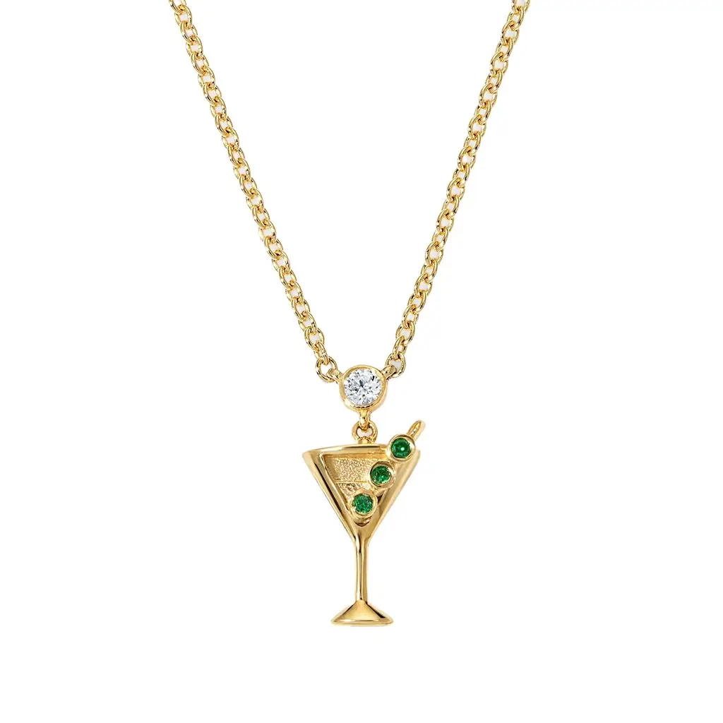 Stephanie Gottlieb Cocktail Martini Glass Chain Necklace | Image 1 Stephanie Gottlieb Cocktail Martini Glass Chain Necklace | Image 1