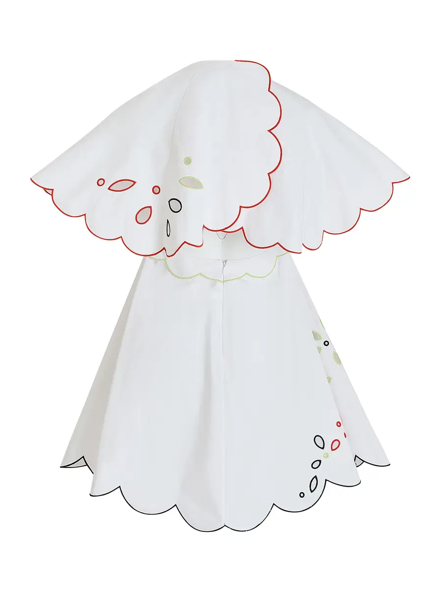 Rosie Assoulin Eyelet Cotton Poplin Scalloped Buttercup Dress | Thumbnail 2 Rosie Assoulin Eyelet Cotton Poplin Scalloped Buttercup Dress | Thumbnail 2
