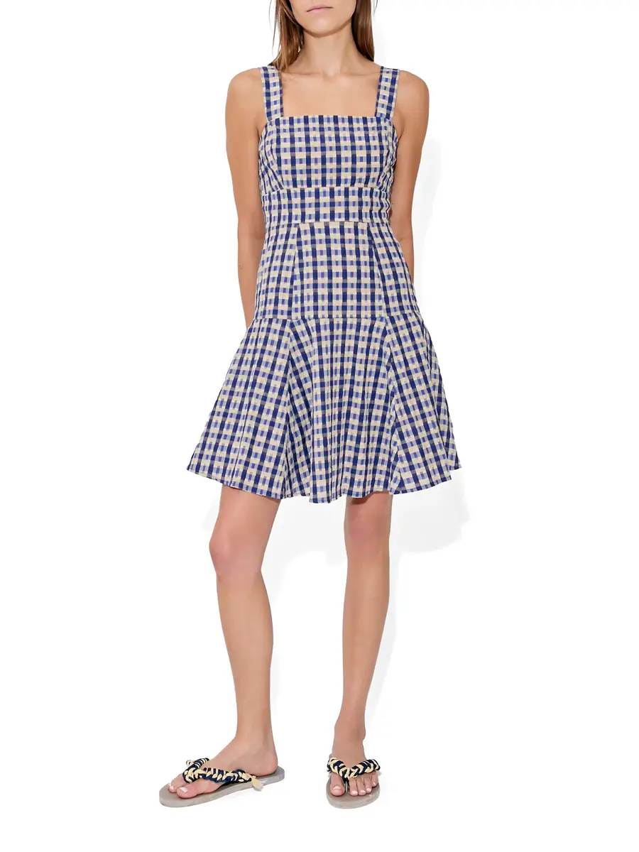 Rosie Assoulin Seersucker Check Skater Dress | Thumbnail 3 Rosie Assoulin Seersucker Check Skater Dress | Thumbnail 3