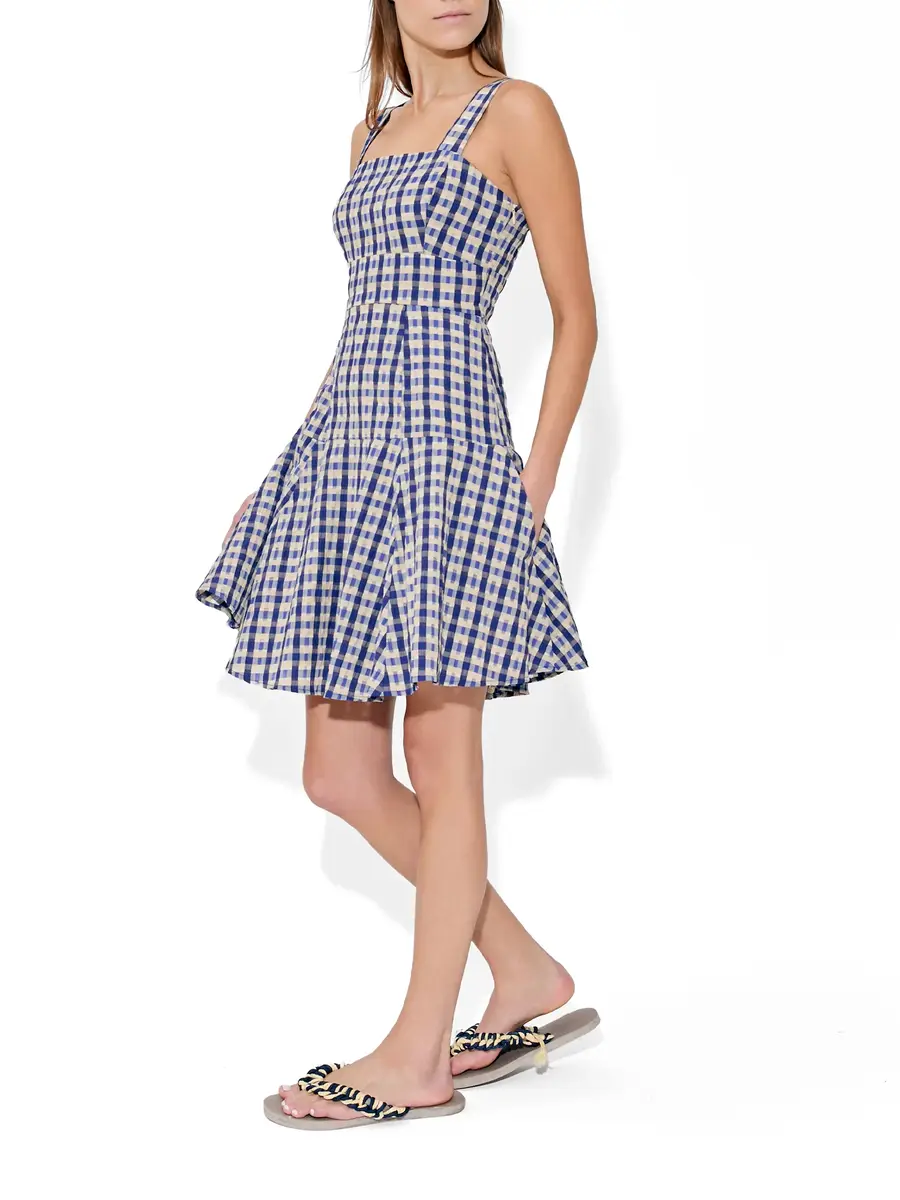 Rosie Assoulin Seersucker Check Skater Dress | Thumbnail 4 Rosie Assoulin Seersucker Check Skater Dress | Thumbnail 4